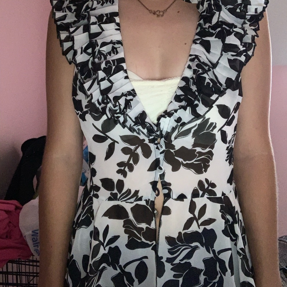 black and white blouse